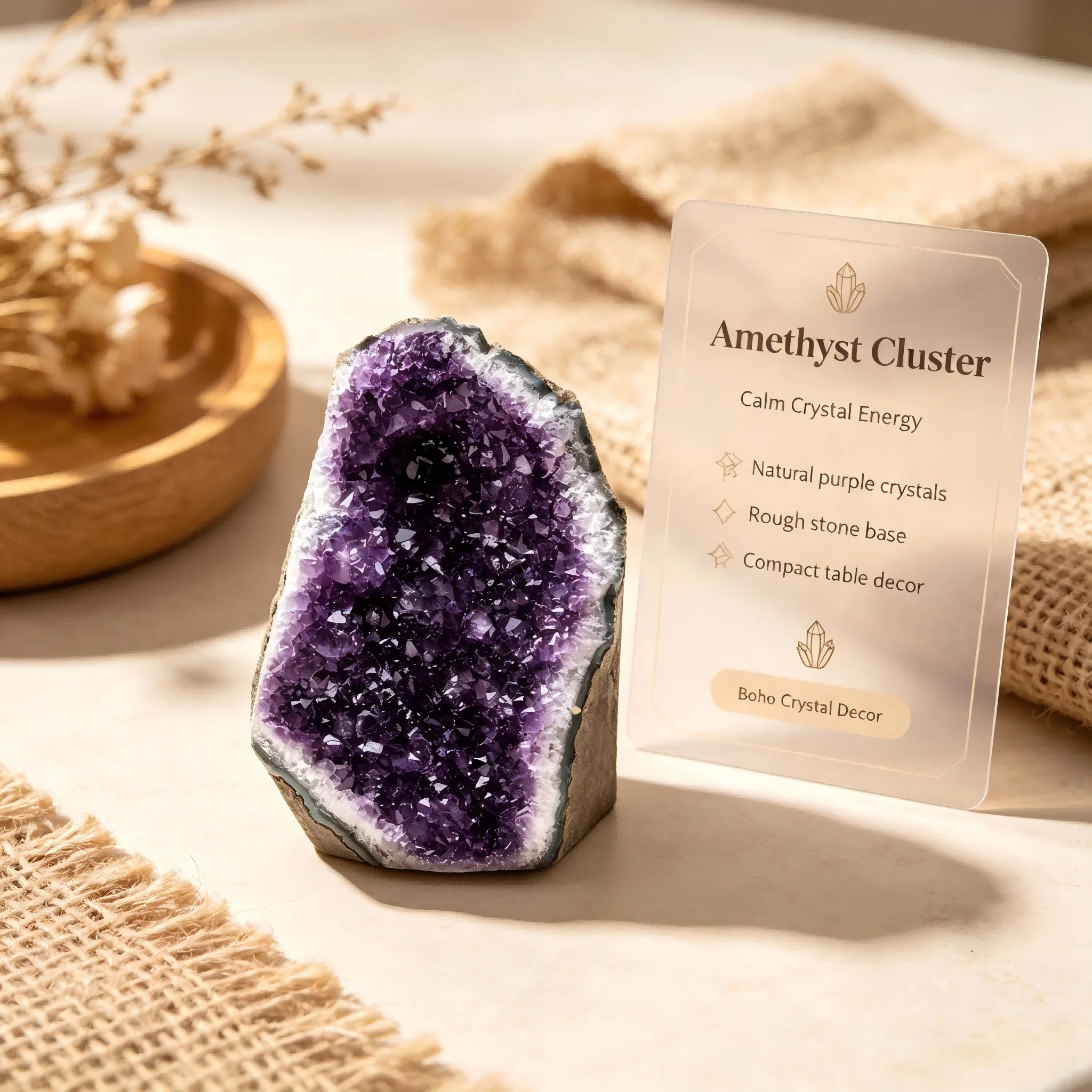 Bohemian style natural amethyst cluster, with random styles, suitable for jewelry making, home decoration, unique Valentine's Day, Thanksgiving and Mother's Day gifts, daily home, office and study decoration