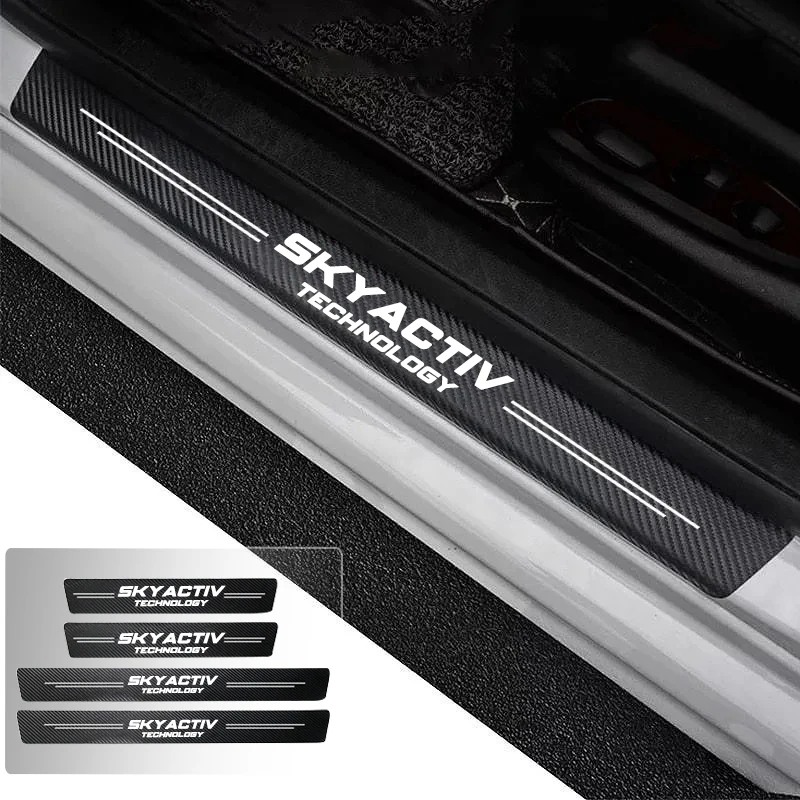 

Car Door Sill Carbon Fiber Sticker Threshold Side Anti Scratch Waterproof For Mazda Skyactive CX5 CX7 CX8 CX9 CX3 CX4 CX30 MX5