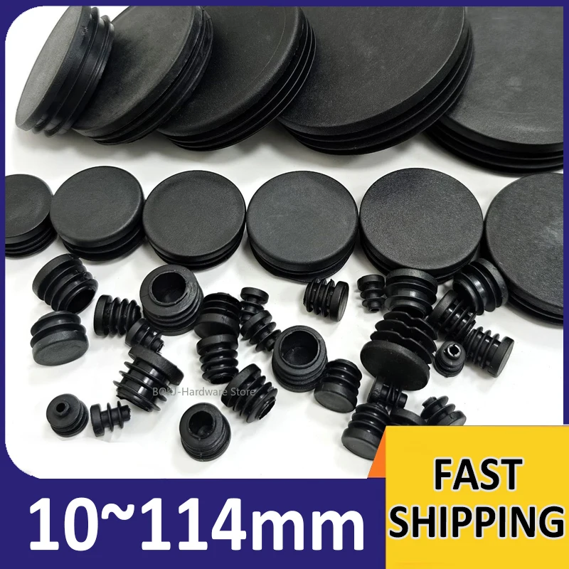 

Металлическая круглая заглушка для трубки стола, стула, уплотнительная крышка для ног, пылезащитная крышка, черная пластиковая заглушка 10 мм ~ 114 мм
