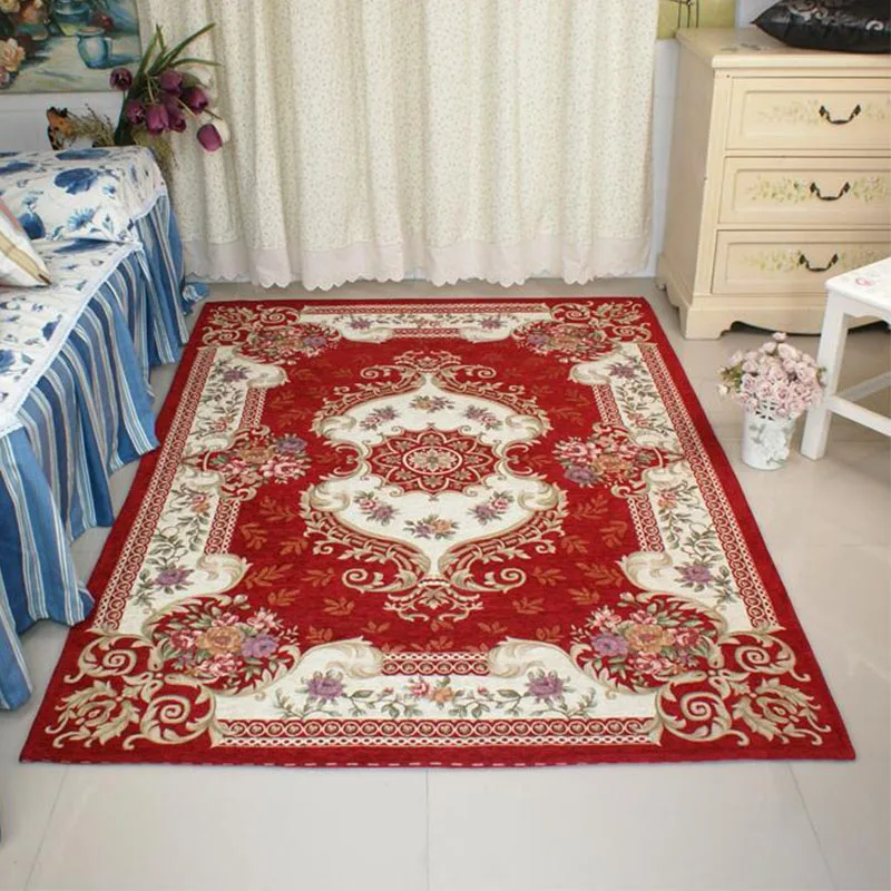 

Classic Europe Carpet Jacquard Pastoral Rug Carpet For Living Room Home Bedroom Rug Decor Floor Table Woven Persian Rug Washable