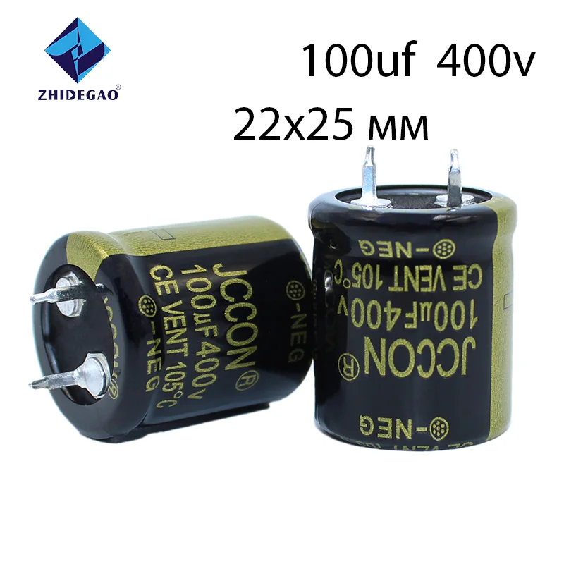 

10Pcs JCCON Audio Electrolytic Capacitor 400V 100UF 22*25mm Pin Pitch 10mm For Hifi Amplifier Low ESR