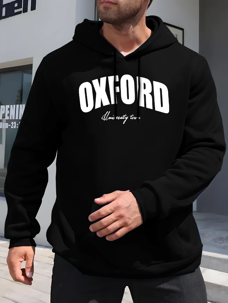 

2025 Autumn and Winter Men's Casual Letter Print Hoodie Cotton Blend Long Sleeve High-end Luxury Is for Both Men and Women Top