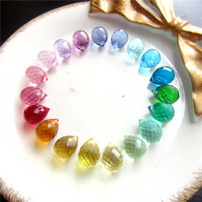 5pieces multicolor quartz drop faceted 10mm  for DIY jewelry making  FPPJ wholesale loose beads