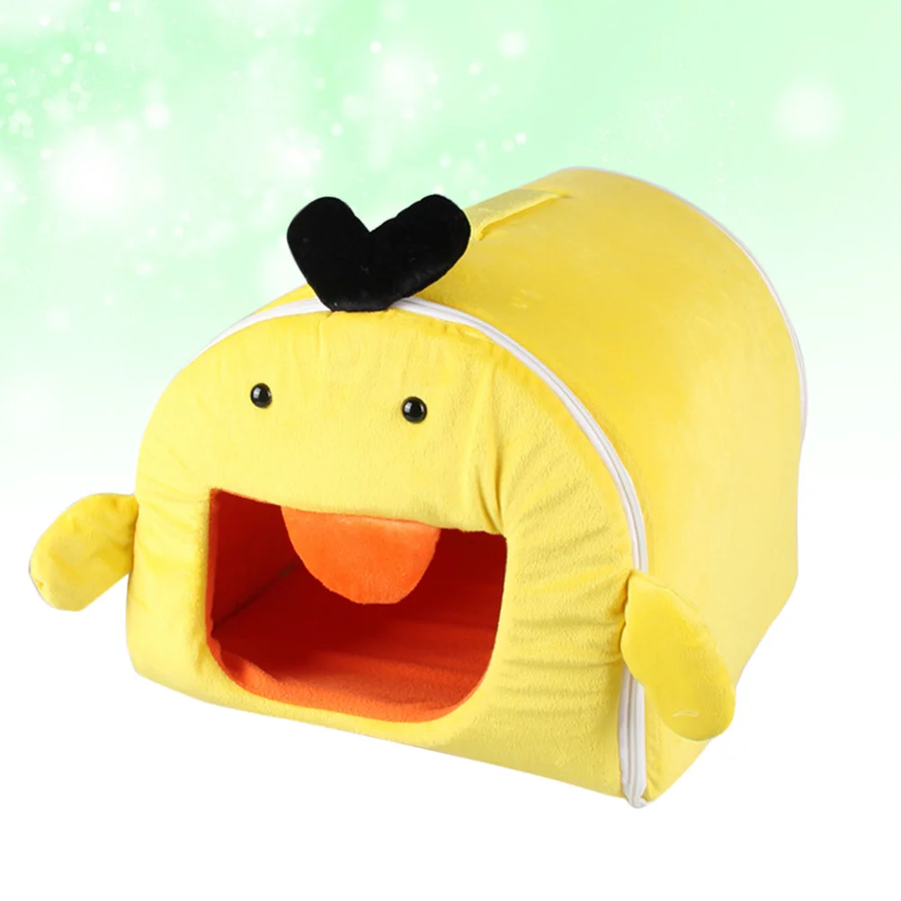 

Washable Cotton Pet Nest For Hamster Squirrel Mice Yellow Duck Shape Warm Bed Small Animal Pet Bed Hamster Cage