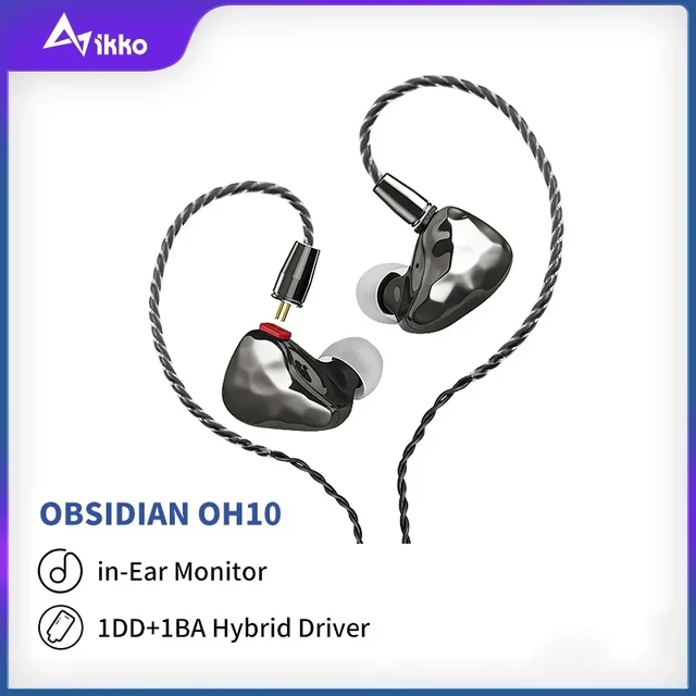 iKKO Obsidian OH10 Wired Earphone HIFI Headphones IEM Headset Game Music  In-ear Audio Monitor 1BA+1DD Dual Hybrid Earbuds - AliExpress 44