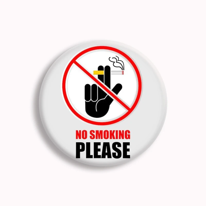 No Smoking Please Sign Soft Button Pin Quit Smoking Now Customized Brooch Bag Accessories Creative Friends Gifts