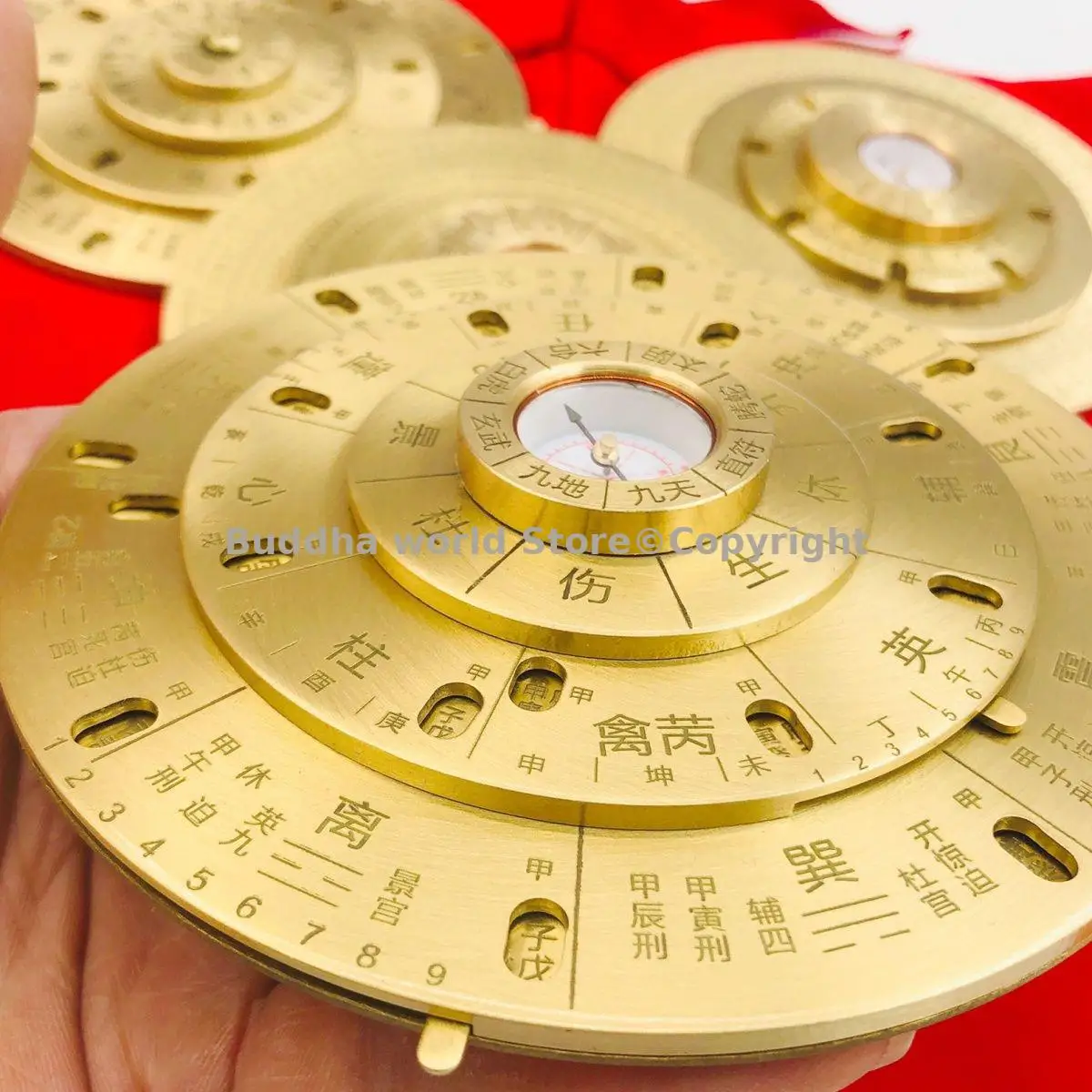 Multiple geomantic omen Heritage master Divination fortune teller tools copper QI MEN DUN JIA LUO PAN Yin Yang Feng Shui