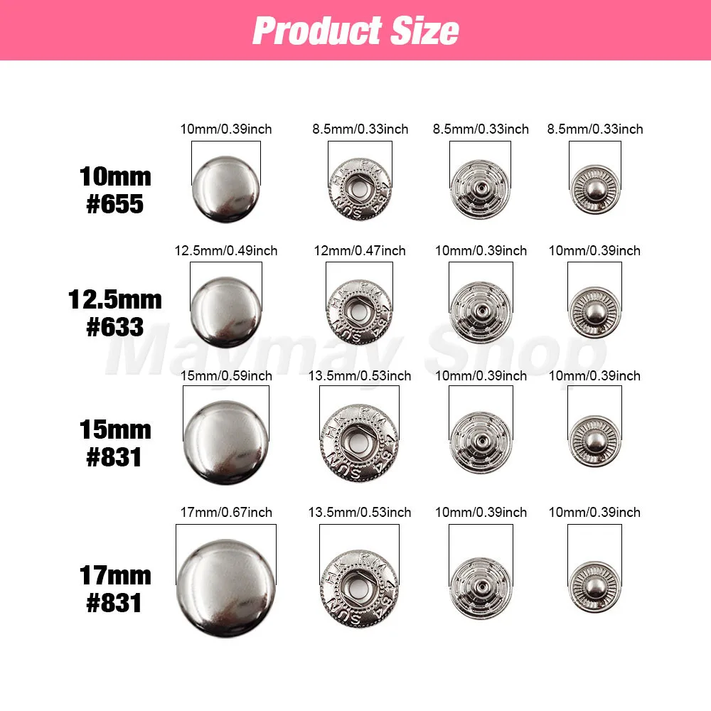 Metal Snap Fasteners Button Kits with Fastener Snap Installation Pliers For DIY Leathercraft Clothes Garment Jean Bags Shoes