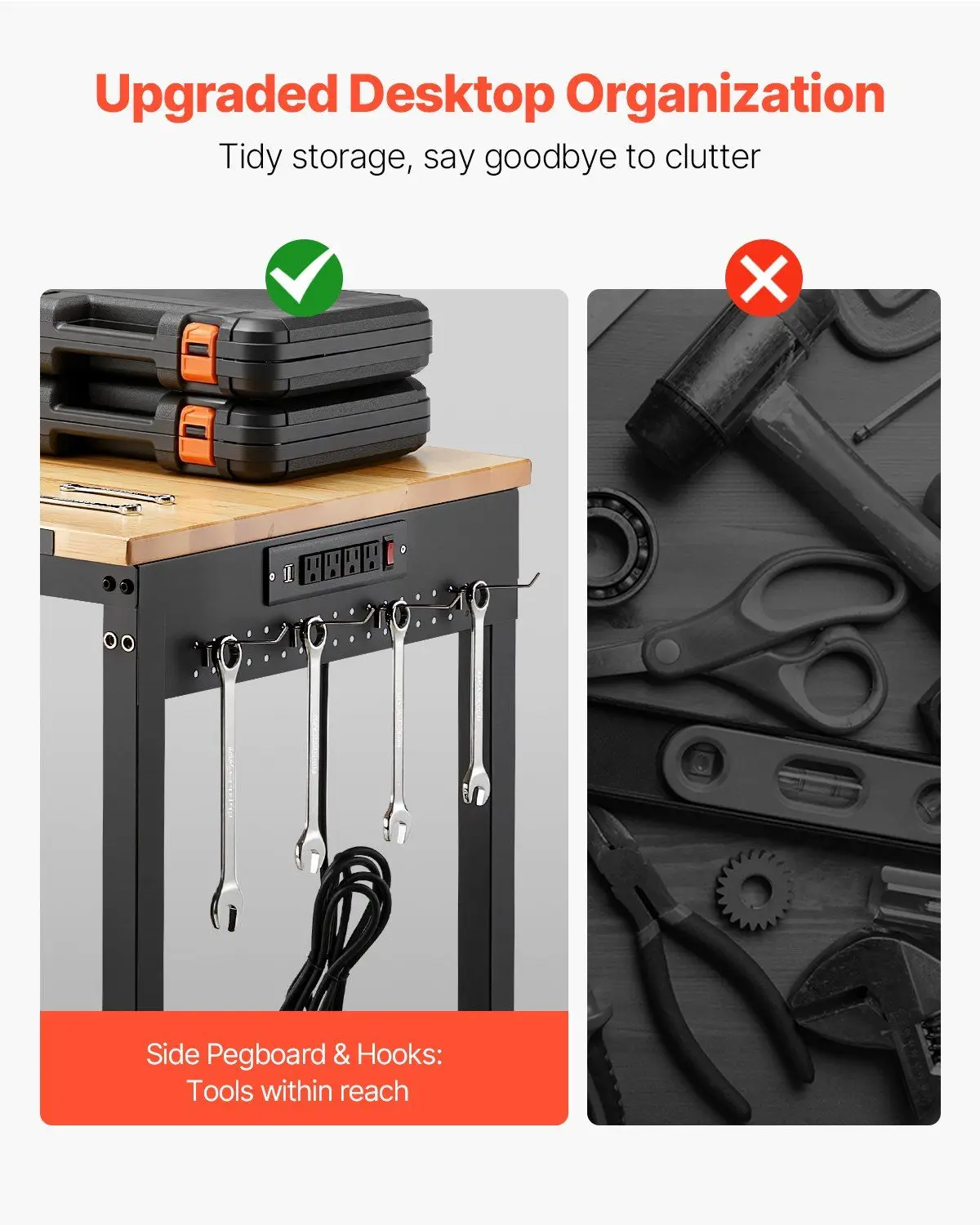 منضدة عمل قابلة للتعديل مقاس 48 بوصة 2000 رطل طاولة عمل شديدة التحمل مع مخرج طاقة ومنفذ USB مقعد عمل متنقل مع لوح بيجبورد وعجلة #6