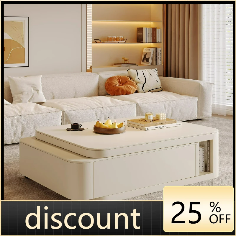 LTT removable retractable rock slab coffee table living room household small apartment light luxury high-end modern small table