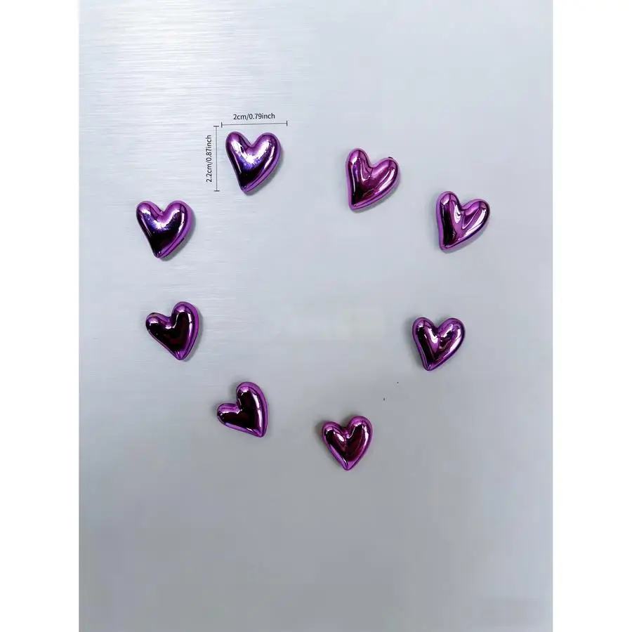 1/5/10/20/50/100pcs Purple Heart-Shaped Fridge Magnets – Cute Decorative for Kitchen, Office, Whiteboard, Refrigerator, And Dish