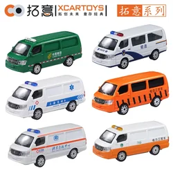 XCARTOYS 1/64 Jinbei Telecom Engineering Vehicle Ambulance Car Alloy Vehicle Decast Metal Model Kids Xmas Gift Toys for Boys