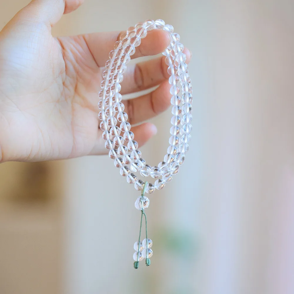 

Douyin 6MM Three-Circle White For Women Fresh Design Transparent Crystal Beaded Bracelet