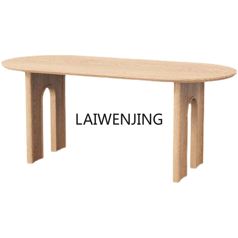 

HLZ Nordic creative solid wood dining table home island living room long table