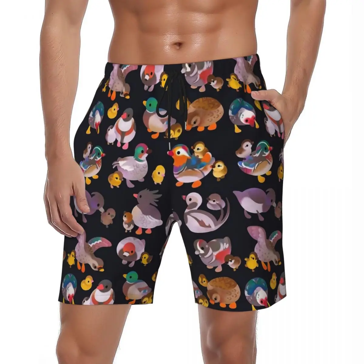 

Купальный костюм, шорты-мандаринка с уткой, летние шорты с уткой и утенком, мужская спортивная одежда, быстросохнущие плавки