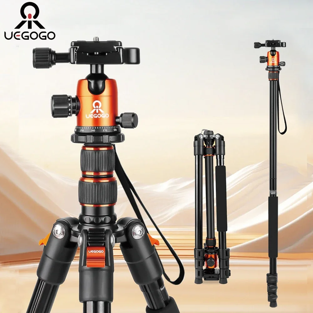 UEGOGO C11 카메라 삼각대 및 모노포드 360 ° 파노라마 볼 헤드, 퀵릴리즈 플레이트, 알루미늄 듀티 레이저 레벨 프로젝터, 210cm 높이