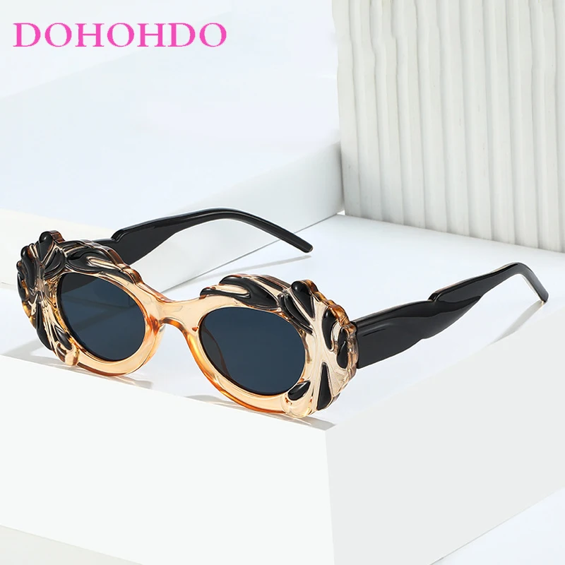 

Oval Sunglasses Women And Men Retro Luxury Brand Design Hip Hop Shades Fashion Trend Outdoors Travel Party Eyewear Unisex UV400