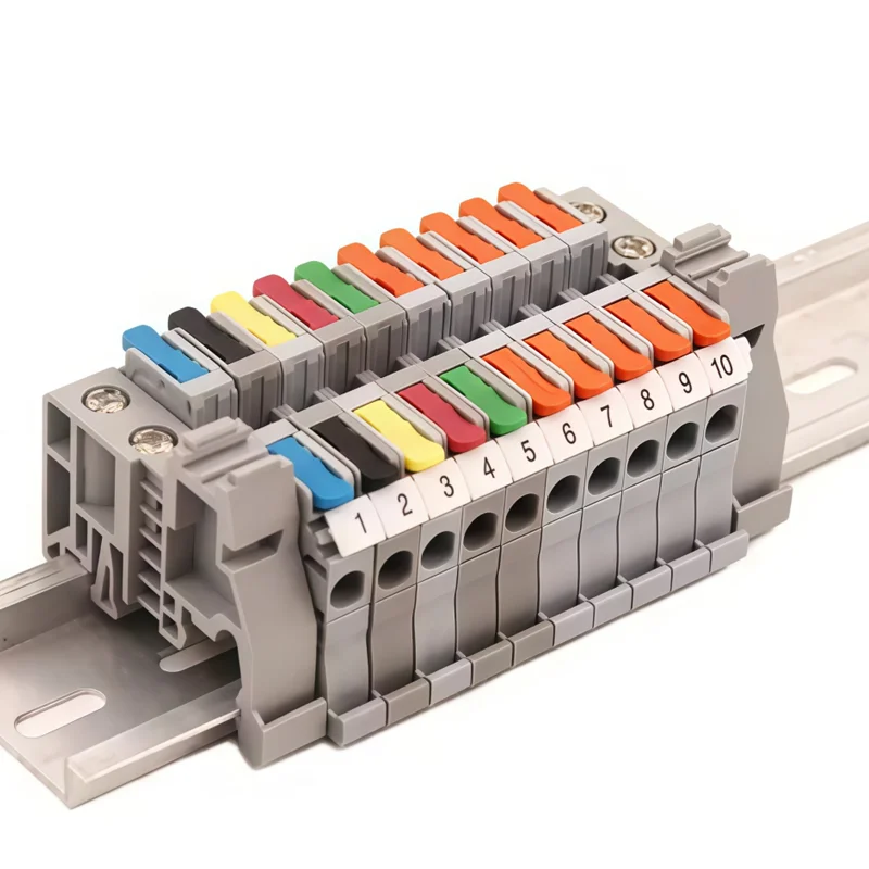 KV2.5 Screwless DIN Rail Terminal Block, Push-in Direct Insertion Quick Wire Connector, Replace UK2.5 ST PT2.5 Electrical Wiring