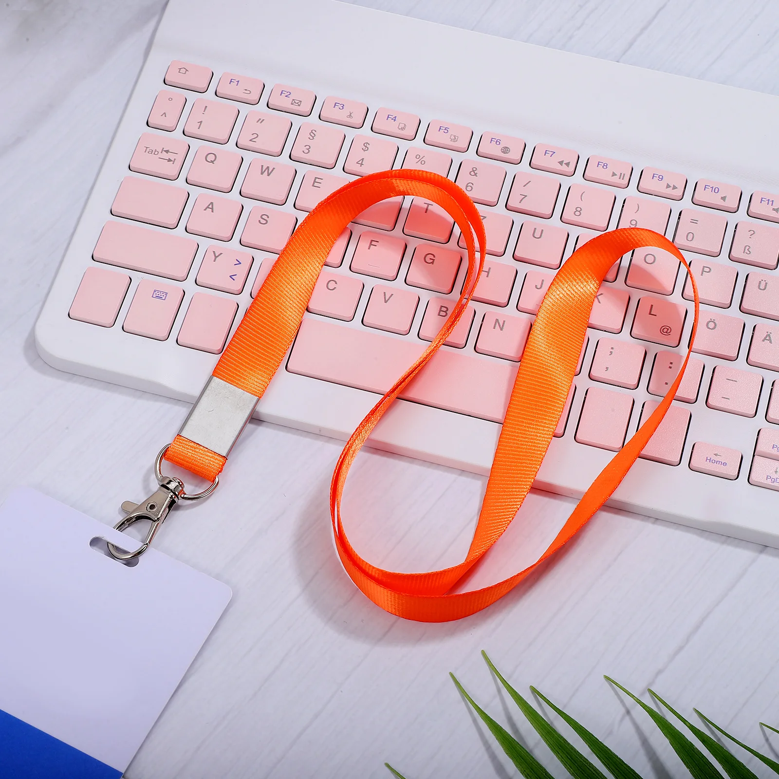

10 pcs ID Lanyard Orange Breakaway Clip Badge Holder Lanyards For Cruise Ship Cards Lanyards For Keys Phone Strap