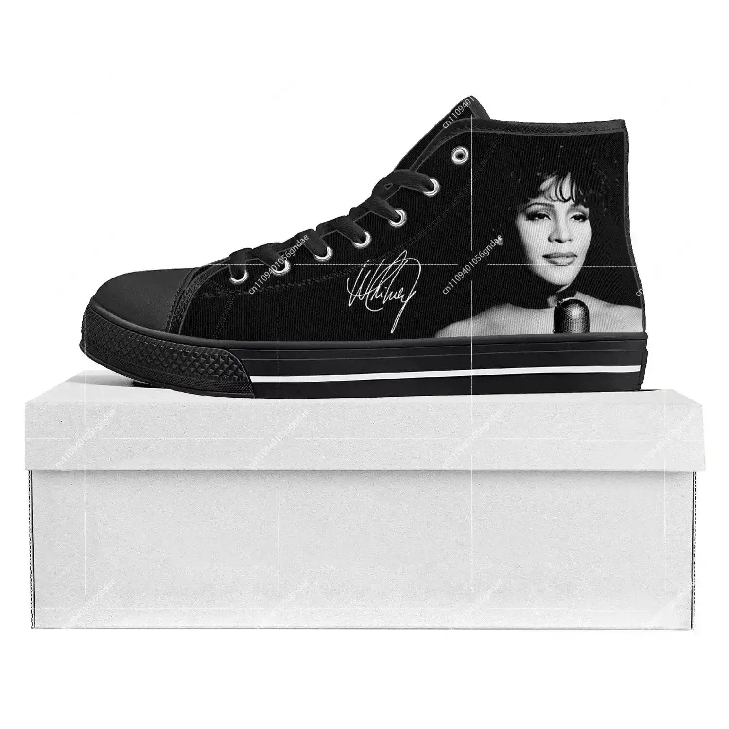Whitney Houston Pop Singer Top High Quality Sneakers Mens Womens Teenager Canvas Sneaker Casual Couple Shoes Custom Shoe