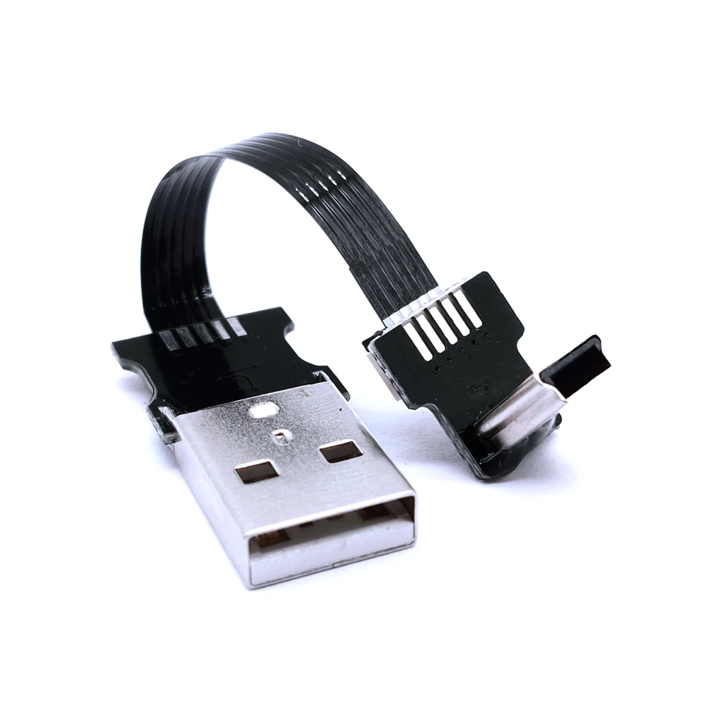 USB 2.0 수 데이터 케이블, FPC 5cm-100cm 미니 USB B 타입 5 핀 수, 왼쪽 오른쪽 각도 90 도, 0.25m, 0.5m, 0.4m, 0.3m, 0.2m