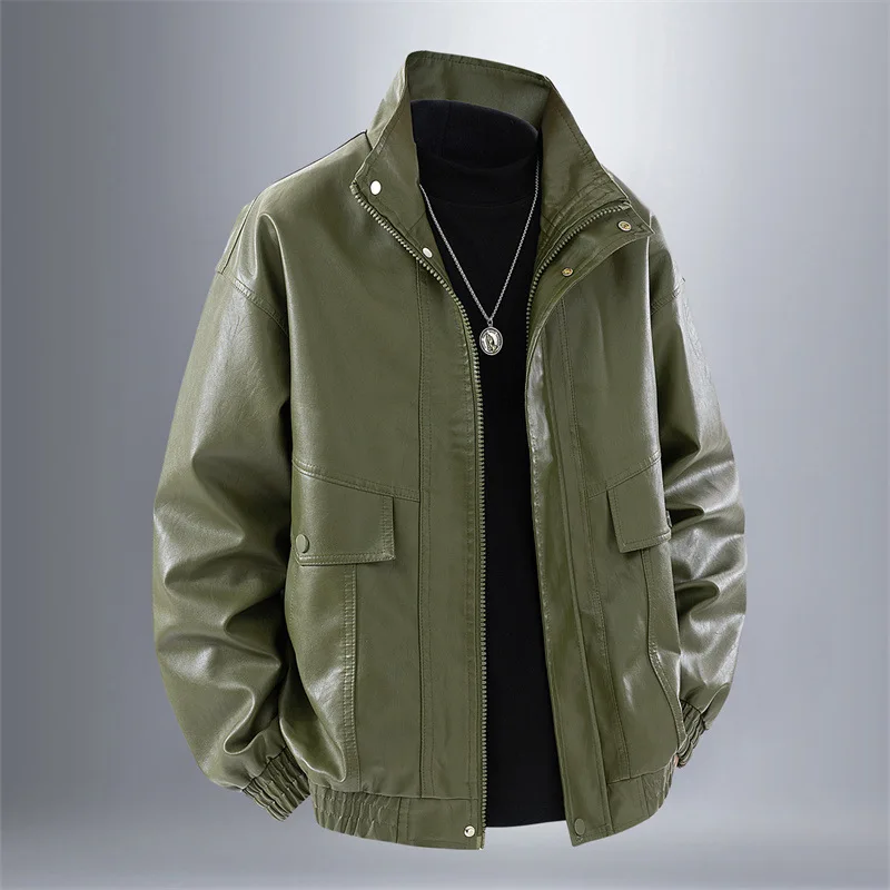 Men's Fashion PU Leather Jacket for Spring And Autumn 2025 - Fine Texture Durability Comfort
