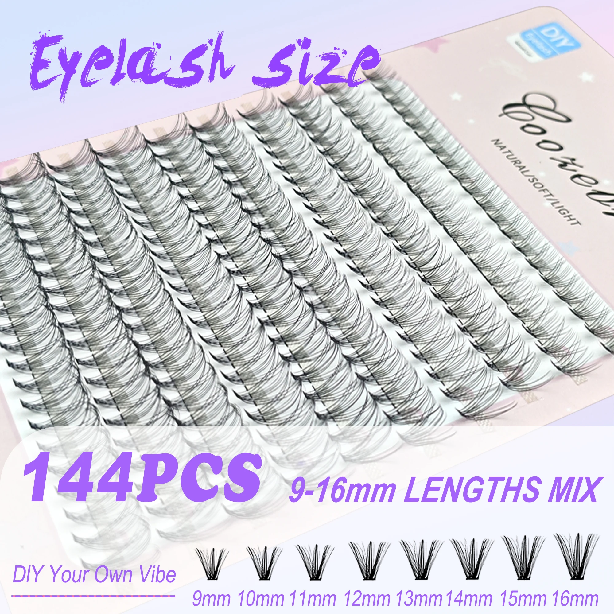 Individual Lashes Cluster D Curl Mix Lash Clusters 3D Wispy DIY Eyelash Extension Super Thin Band Resuable Natural Lashes