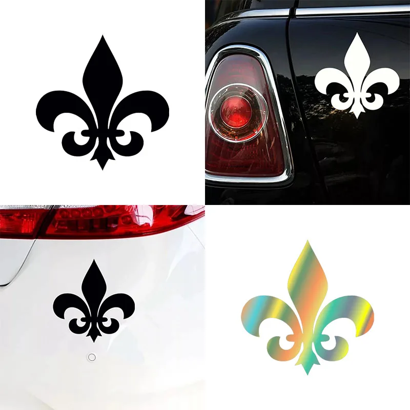 Heraldic Lily Vinyl Car Sticker, Classic Fleur De Lis Graphic Waterproof Decal for Car Bumper Window Auto Motorcycle Decor