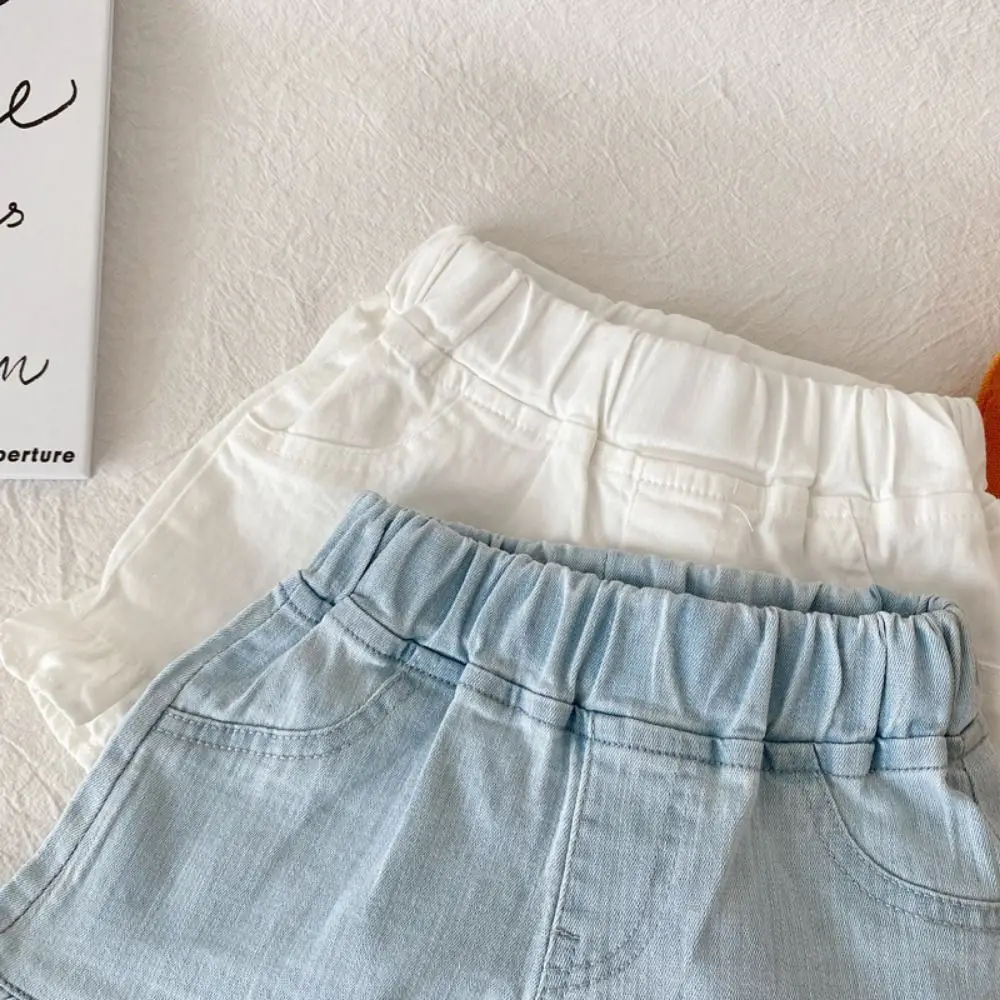 1Pcs New Summer Girl Denim Shorts Casual Fungus Edge Children Pant Soft Korean Version Kid Short Jeans
