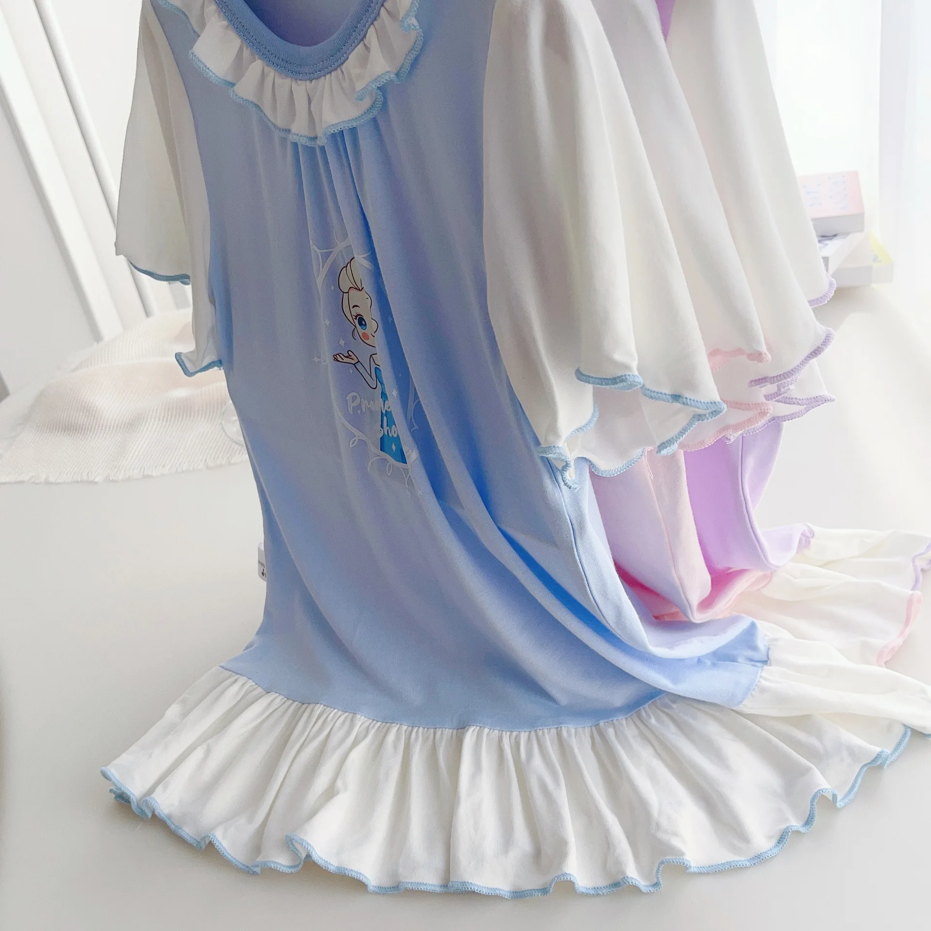 Ropa de dormir de princesa para niñas, pijama de vestido de casa para niños, chaleco de dormir para niñas, bata para madre de niños