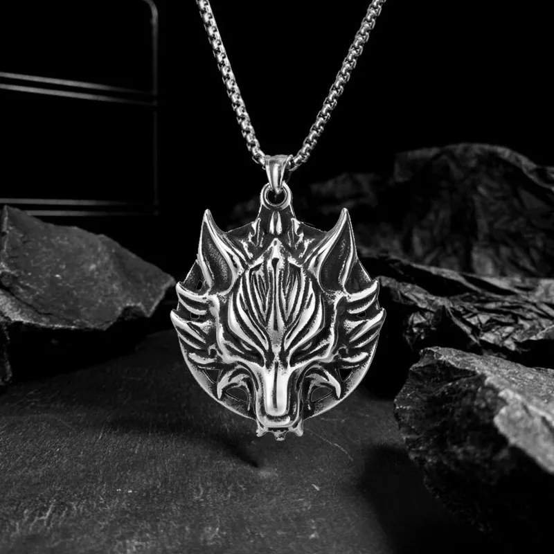 Vintage Fashion Wolf Head Necklace Men Personality Aggressive Necklace Punk Men Pendant Hip Hop Punk Party Jewelry Gift Hombre