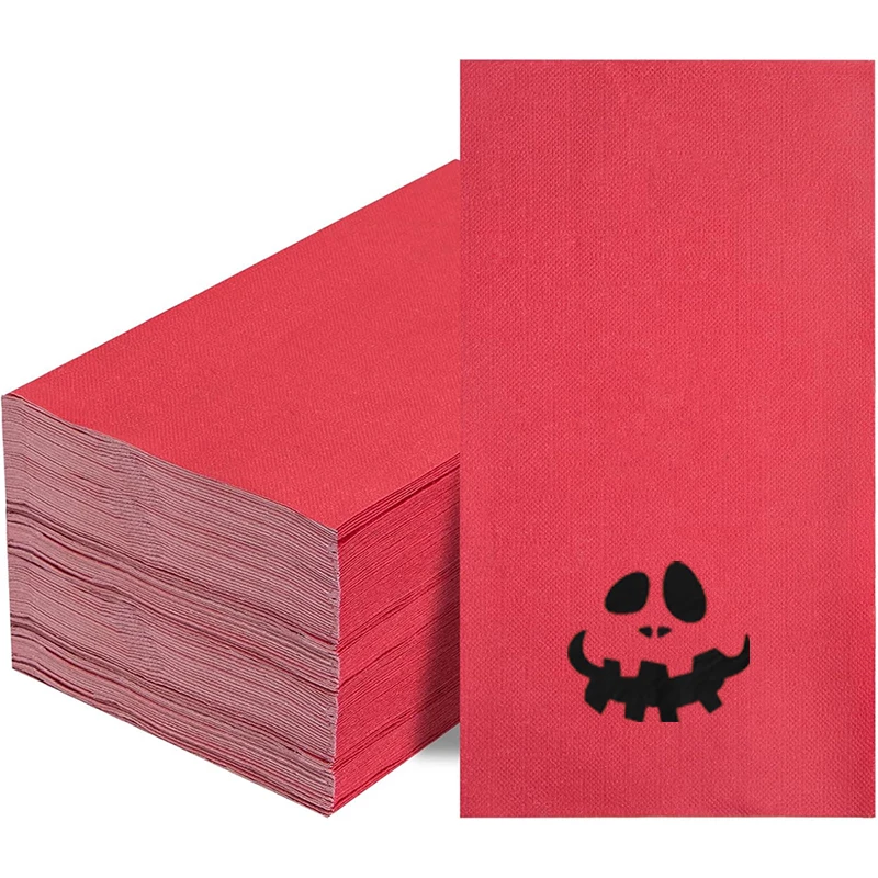 100Pcs 25 x 25CM 3-layer napkins Gold foil Evil demon pattern for Halloween holidays