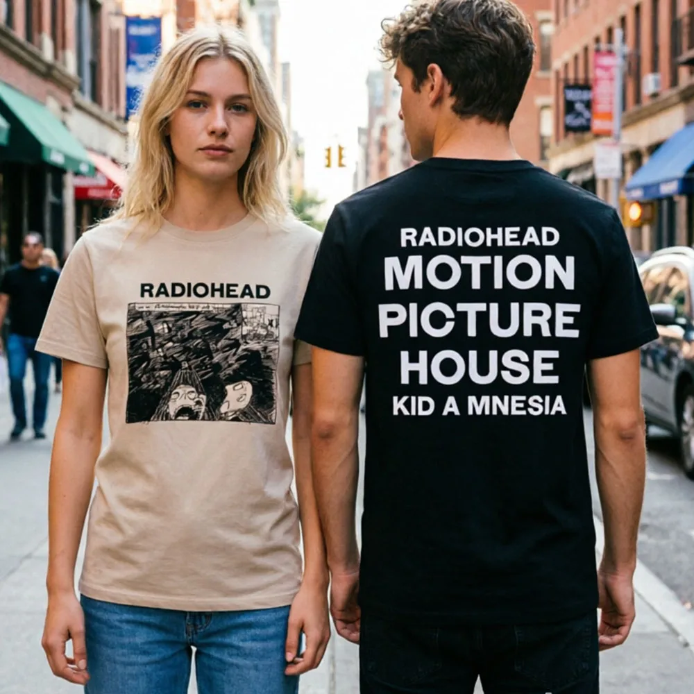 Radiohead Motion Picture House T-shirt Short Sleeve O-neck Summer Female Tshirts Casual Unisex Streetwear Heavy Mental Clothing