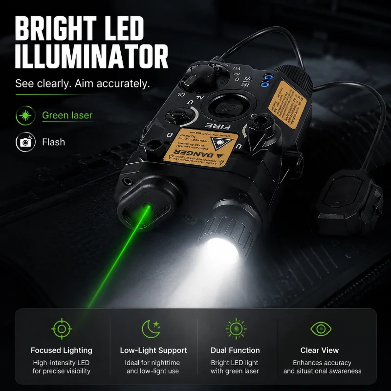 Multifunctional Red Laser Indicator PEQ15 Alloy Adjustable Light Source Hobby Model Accessory