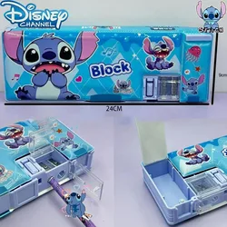 Piórnik z kreskówek Disney Stitch Temperówka do ołówków Wielofunkcyjne pudełko na artykuły biurowe dla dzieci Przybory szkolne Prezent urodzinowy