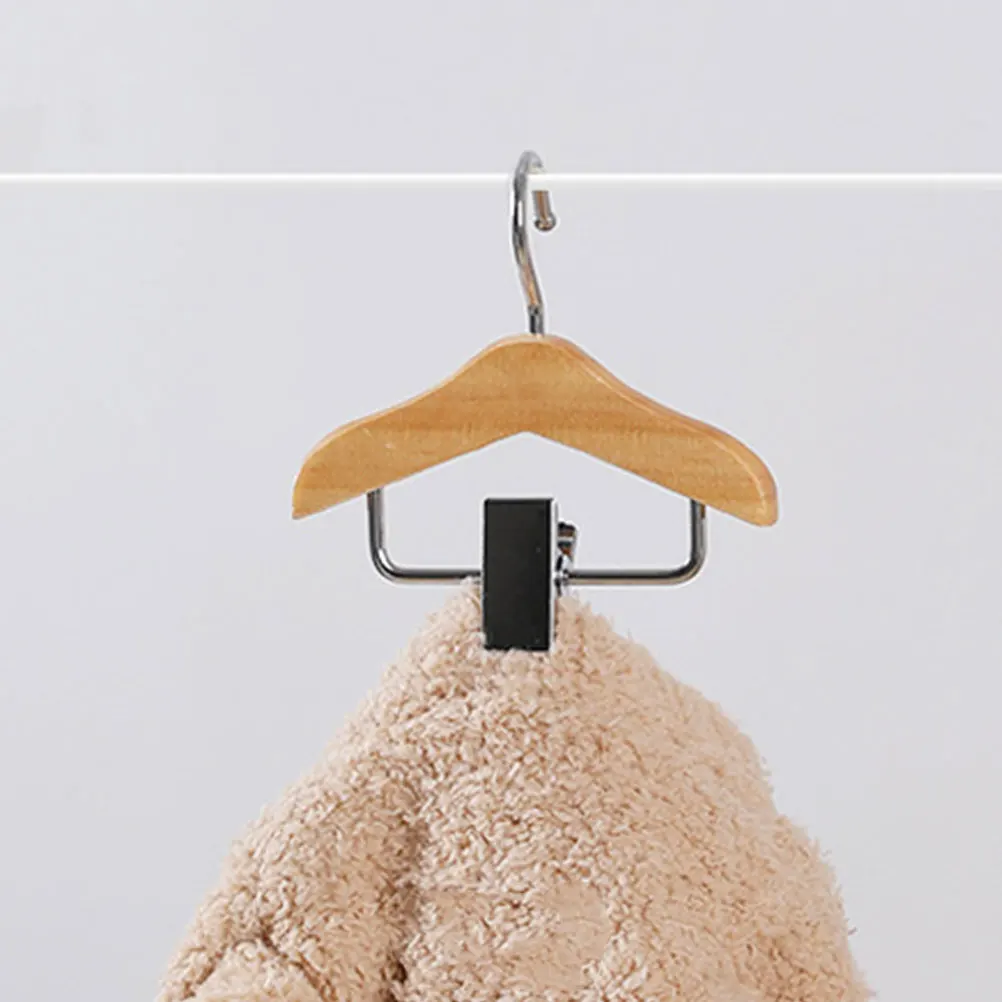 

2 Pcs Mini Hanger Clothes Hangers Wood Color Pet Dog Clothing Wooden Rack Child Small