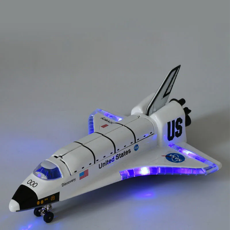 Alloy Space Shuttle Spacecraft Manned Rocket Die-casting Spacecraft Collection Ornaments Light Music Model Boy Child Toy Gift