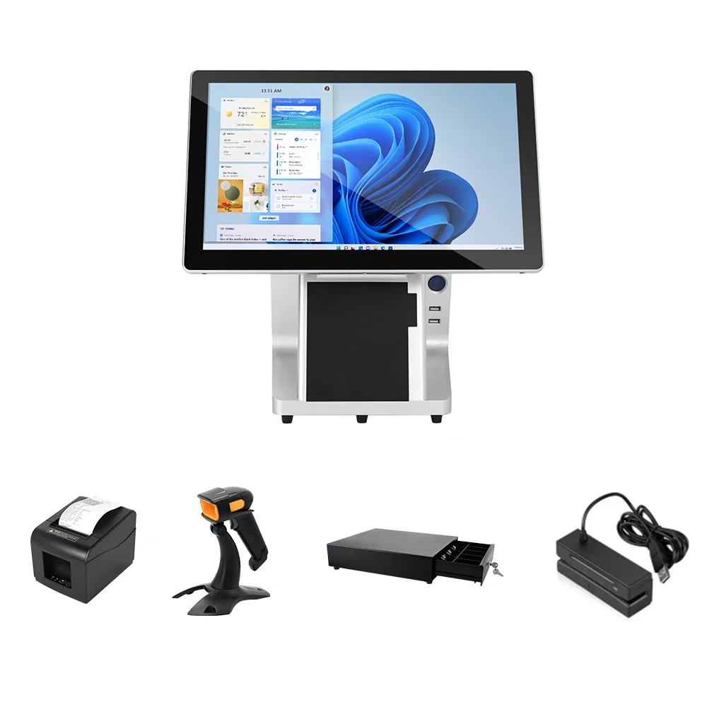 Cheap 15inch Touch Screen Pos Cash Register Dual Screen POS Terminal All In One Pos System