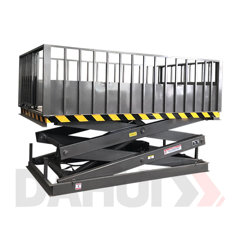 DAHUI SJG-0.3T-10T Customized Hydraulic Stationary Scissor Lift Platform 1-10 Ton Q345 Carbon Steel CE ISO Certified for