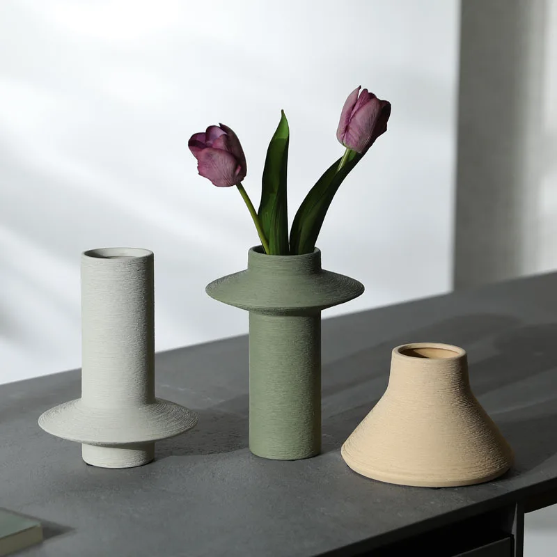 

Ваби-саби Стиль Матовая Керамическая Ваза Орнамент Креативная Современная Гостиная Композиции Из Сушеных ЦветовОптовая Мягкая Декоративная I