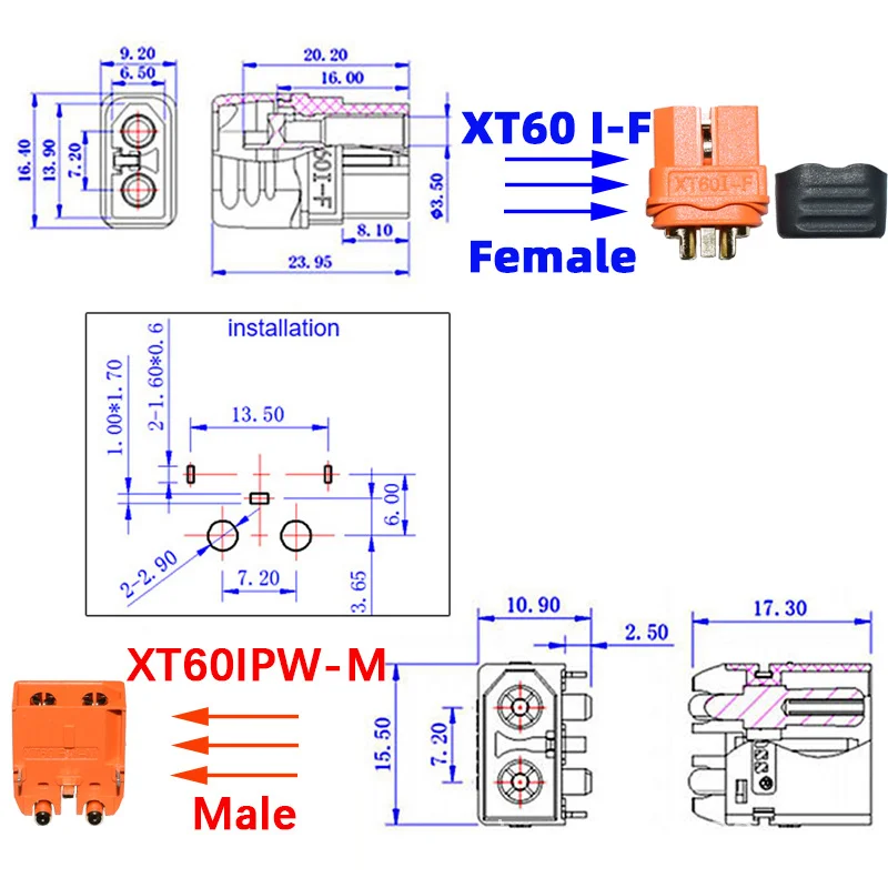 12AWG XT60I Male‑Female Extension Cable Heavy‑Duty Pure Copper Wire 30A Power Cord for Power Station Energy Storage Connection