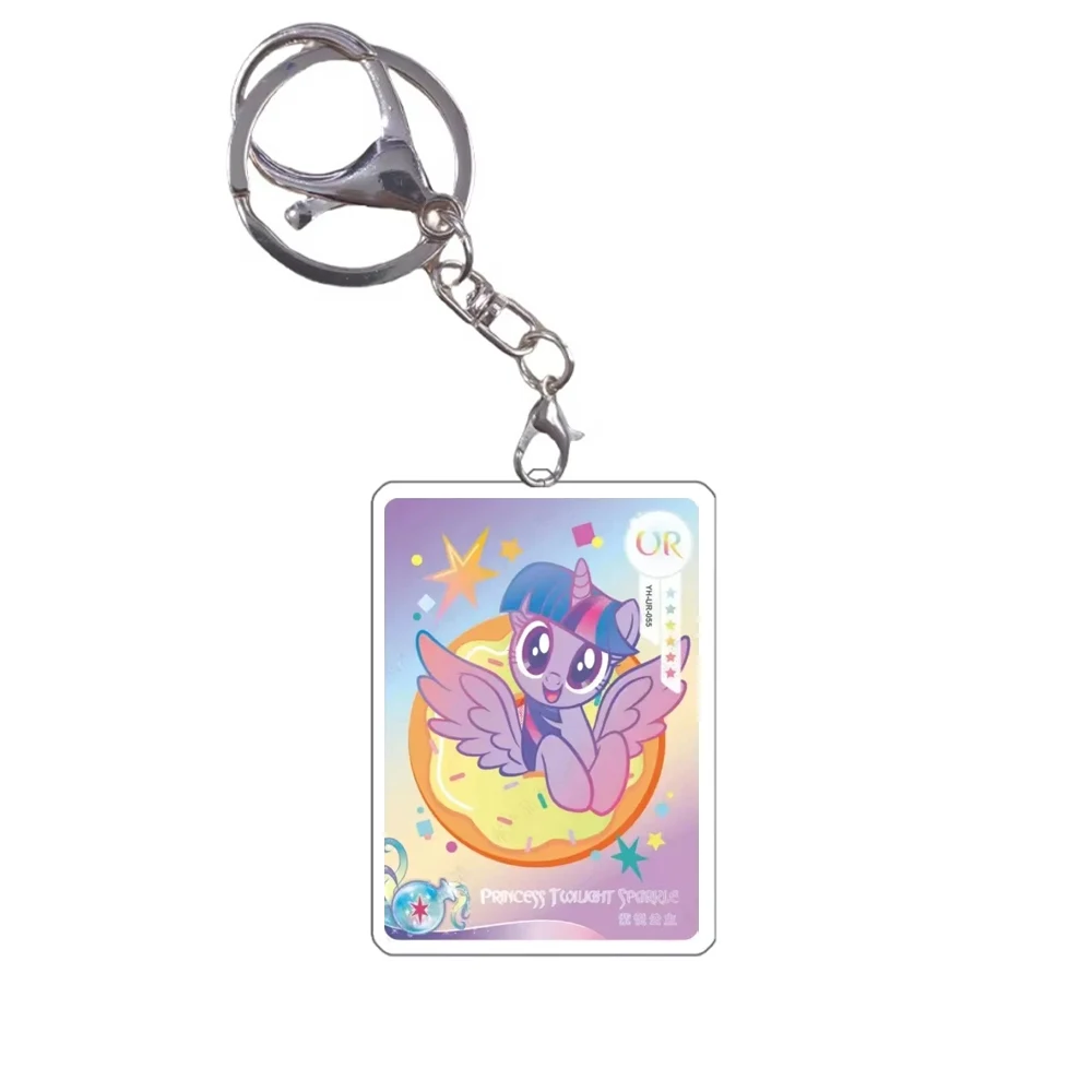 Kids My Little Pony Key Chain Friendship Forever Cards Rainbow Pack Ultra Rare Card Anime Collectible Cards Princess Key Chain