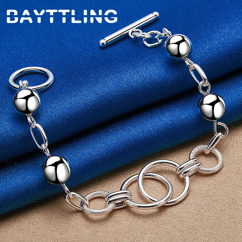 

Luxury S925 Sterling Silver New Beads Bracelet For Women Fashion Engagement Girlfriend Jewelry Gifts Christmas Accessories