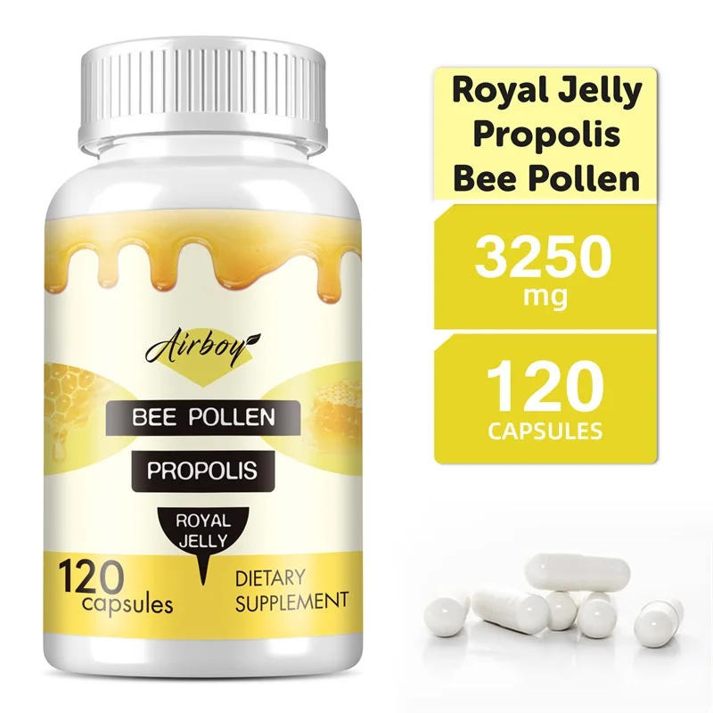 

Bee Pollen - Contains Propolis and Royal Jelly To Support Liver and Immune System Health, Antioxidants, and Boost Energy Levels