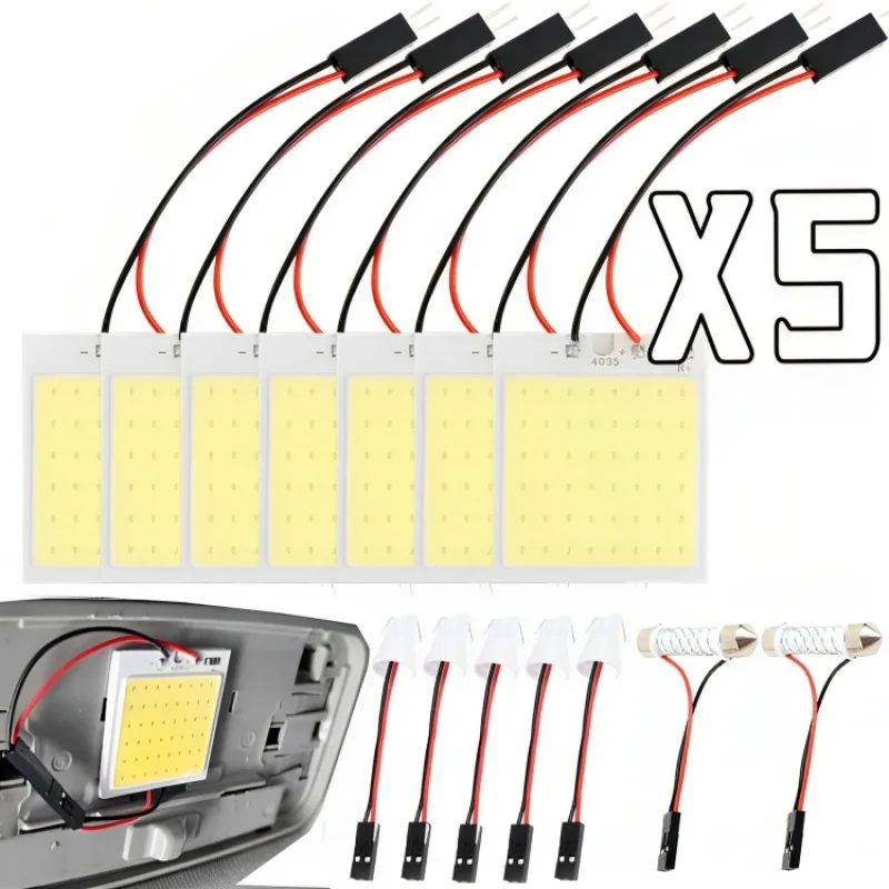 Auto Panel Lamp Car Interior Accessories 48led T10 COB Car Interior Panel LED Lights Lamp Bulb Cars Dome Light 1/3/5sets