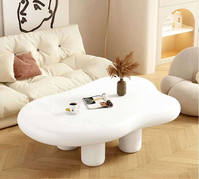 Yunduo Tea Table Nordic Household Living Room Simple Modern Small Unit Shaped Table Cream Style