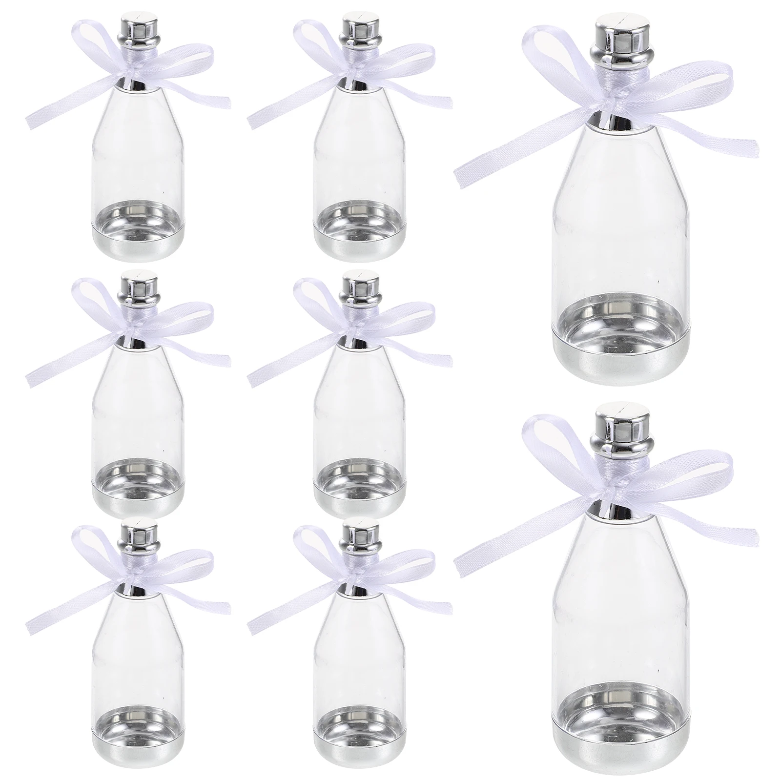 

10 Pcs Mini Bottle Boxes Wedding Birthday Party Favors Smooth Transparent Small Treat Containers Plastic Cloth