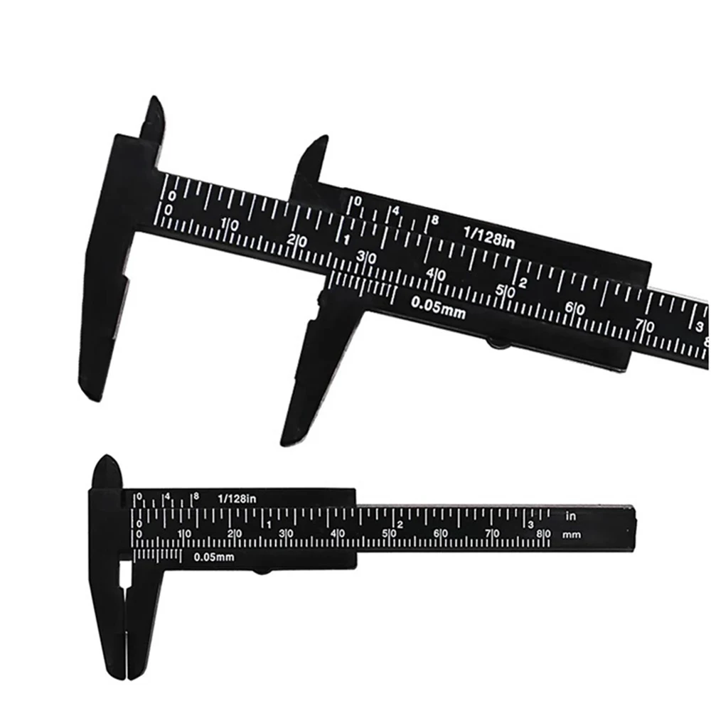 Calibro a corsoio scorrevole in plastica 0-80mm Calibro a doppia scala Studente Righello Strumenti di misurazione Utensile manuale Bianco/Nero/Rosso/Blu