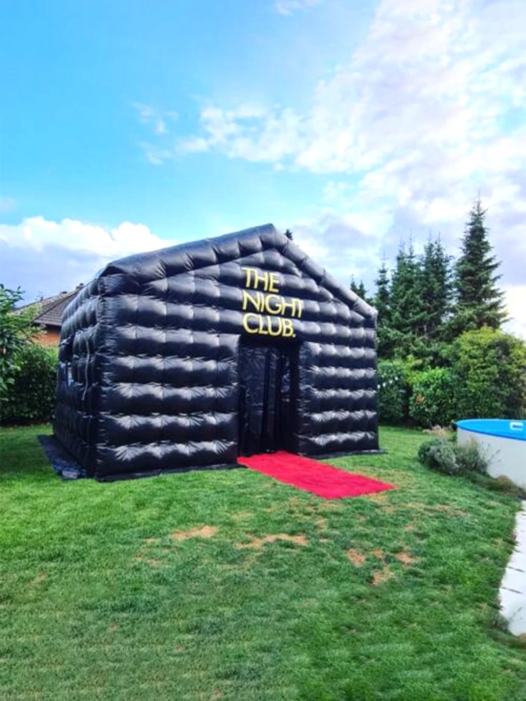 

Black Portable Party Inflatable Customized Tent Cube Booth Air Square Part For Outdoor Events With Blower