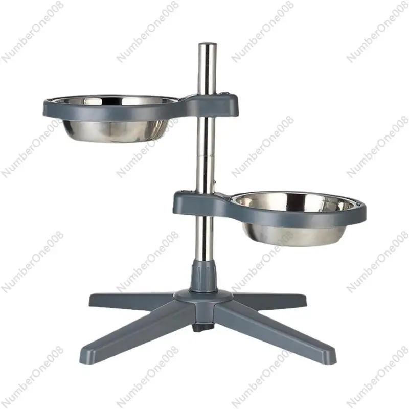 

Heights Adjustable Dog Elevated Dog Bowls Raised Dog Feeder Stand With 2 Stainless Steel Pet Food Bowls Adjustable Height